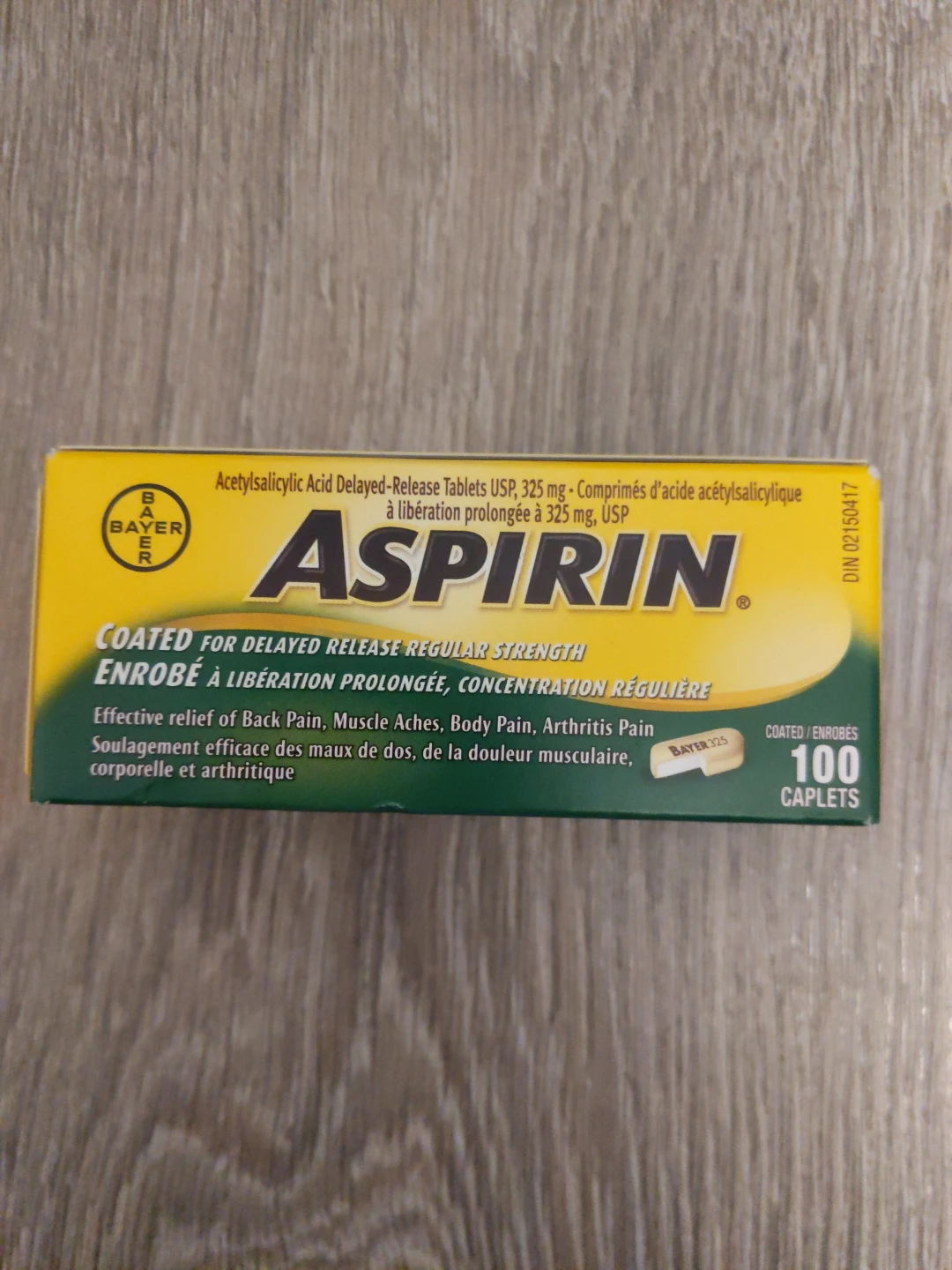 Bayer Aspirin Coated Delayed-Release Tablets, 100 Caplets