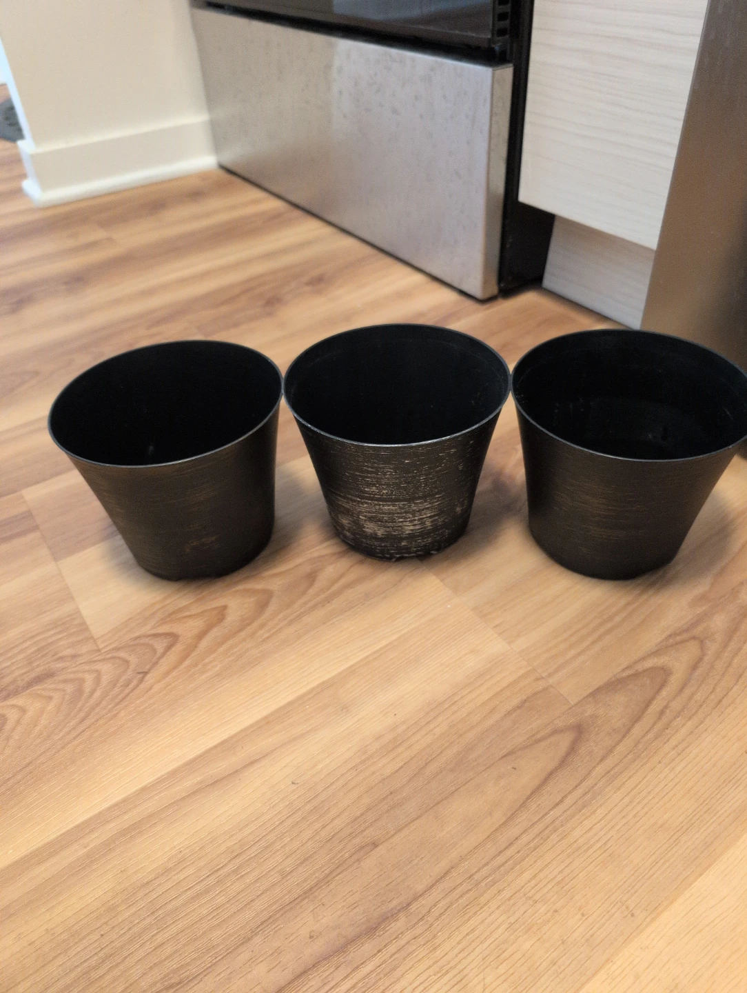 Set of 3 Black Planters