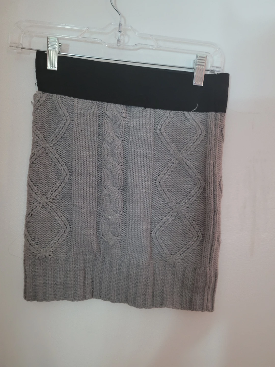 Grey Knit Mini Skirt