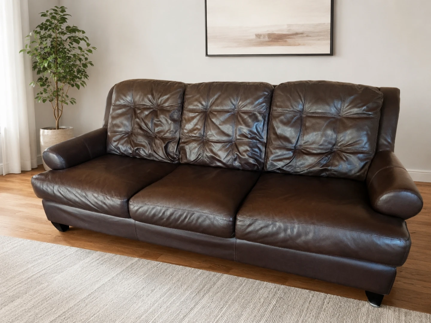 Brown Leather Sofa