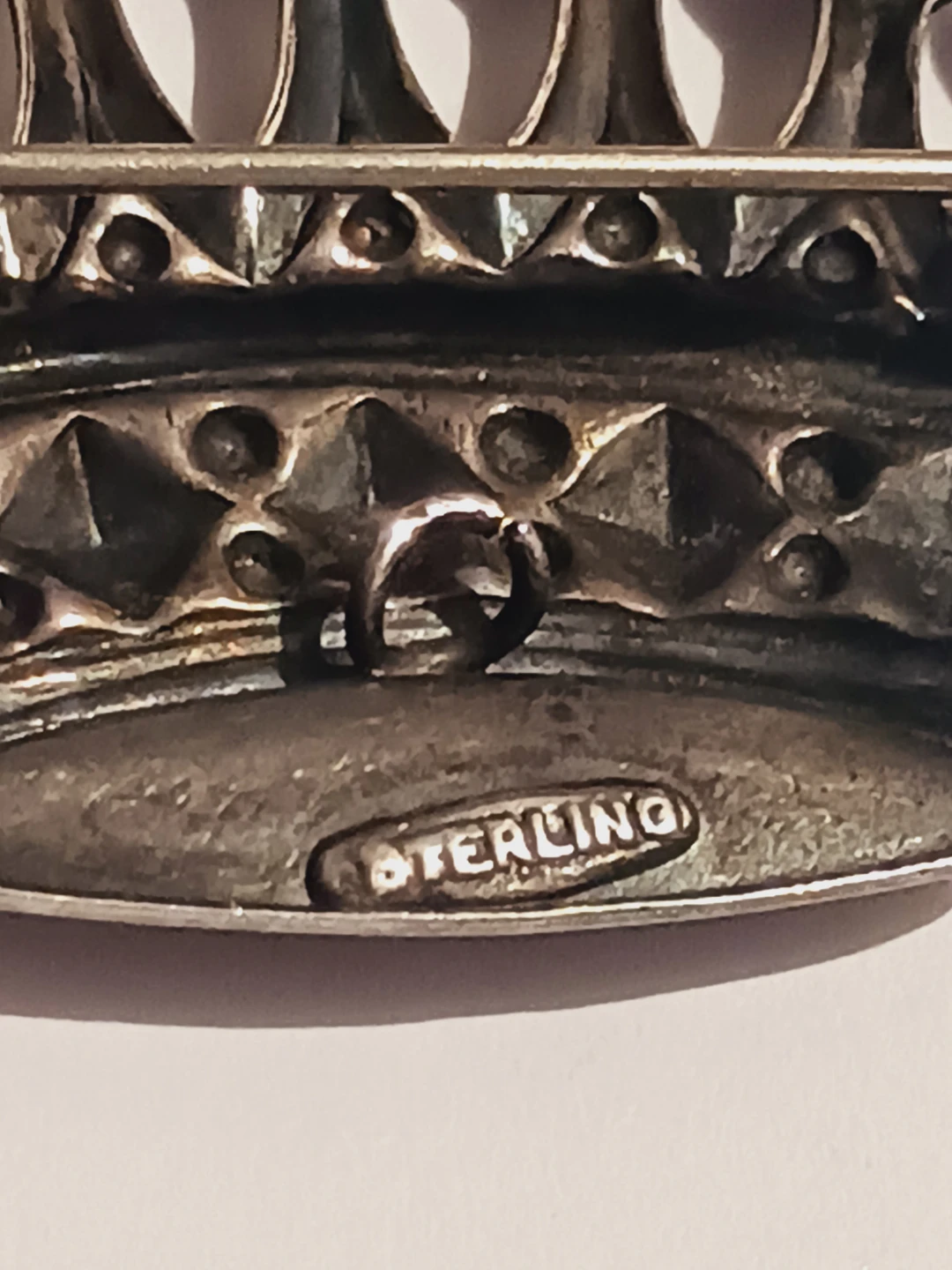 Antique Victorian Edwardian Sterling Silver 925 Crown Brooch - photo 4