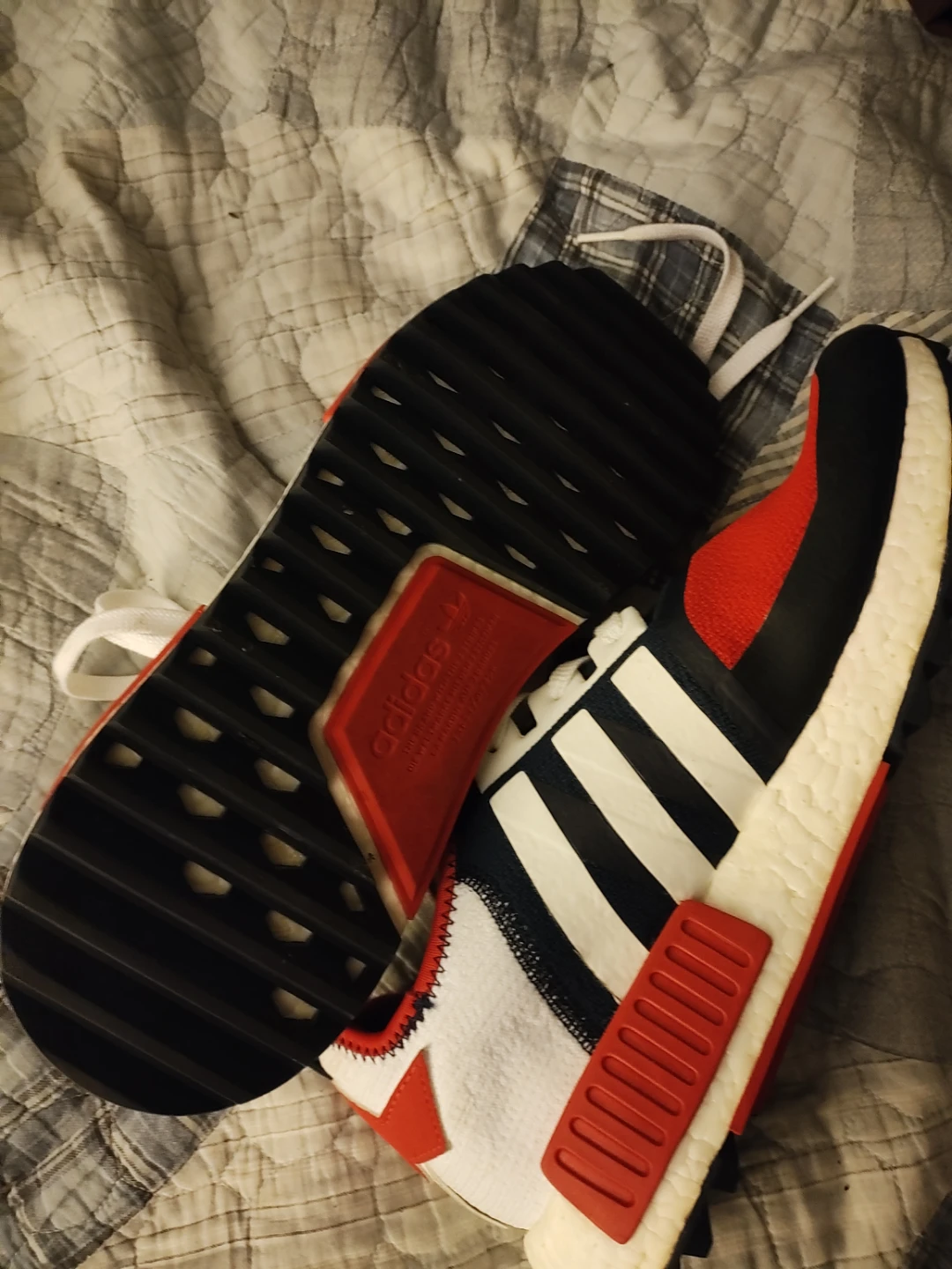 Adidas NMD R2 "White Mountaineering" Red Blue White Sneakers