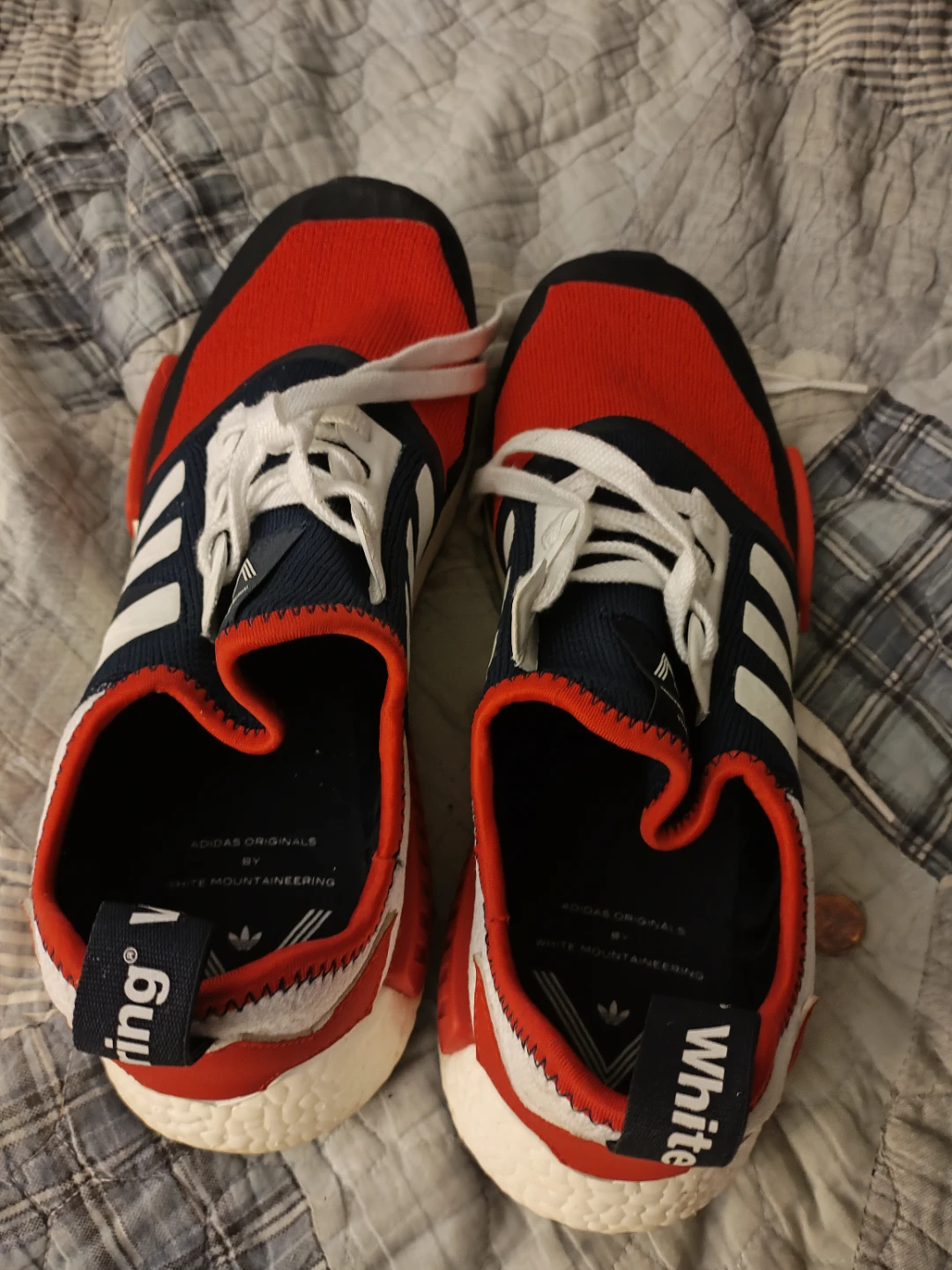 Adidas NMD R2 "White Mountaineering" Red Blue White Sneakers - photo 2