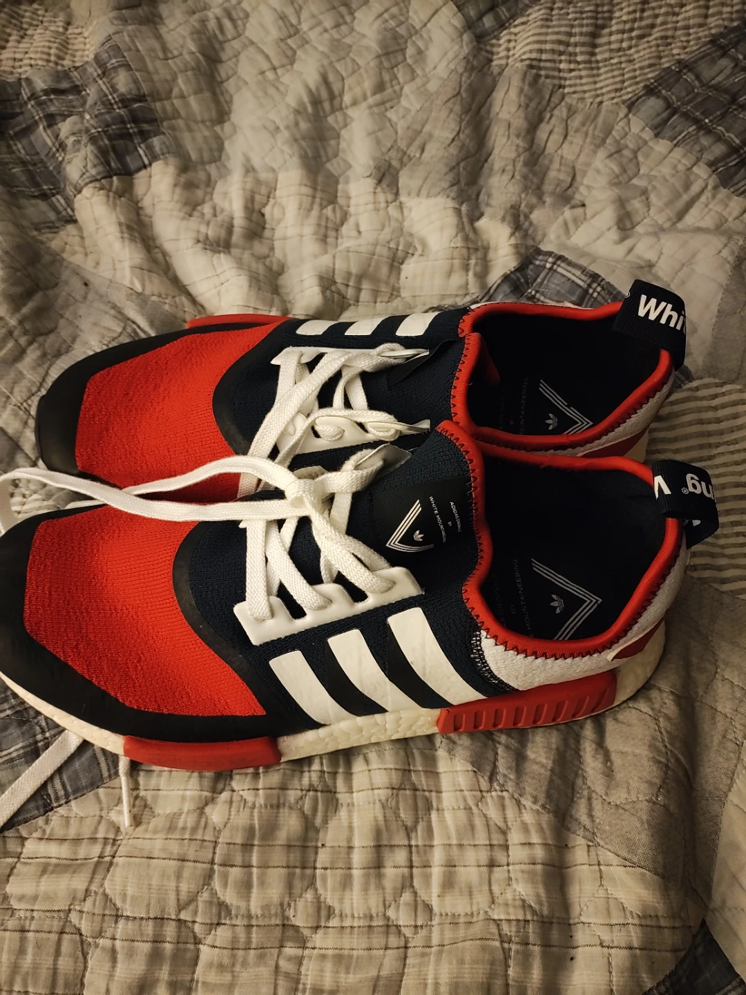 Adidas NMD R2 "White Mountaineering" Red Blue White Sneakers - photo 3
