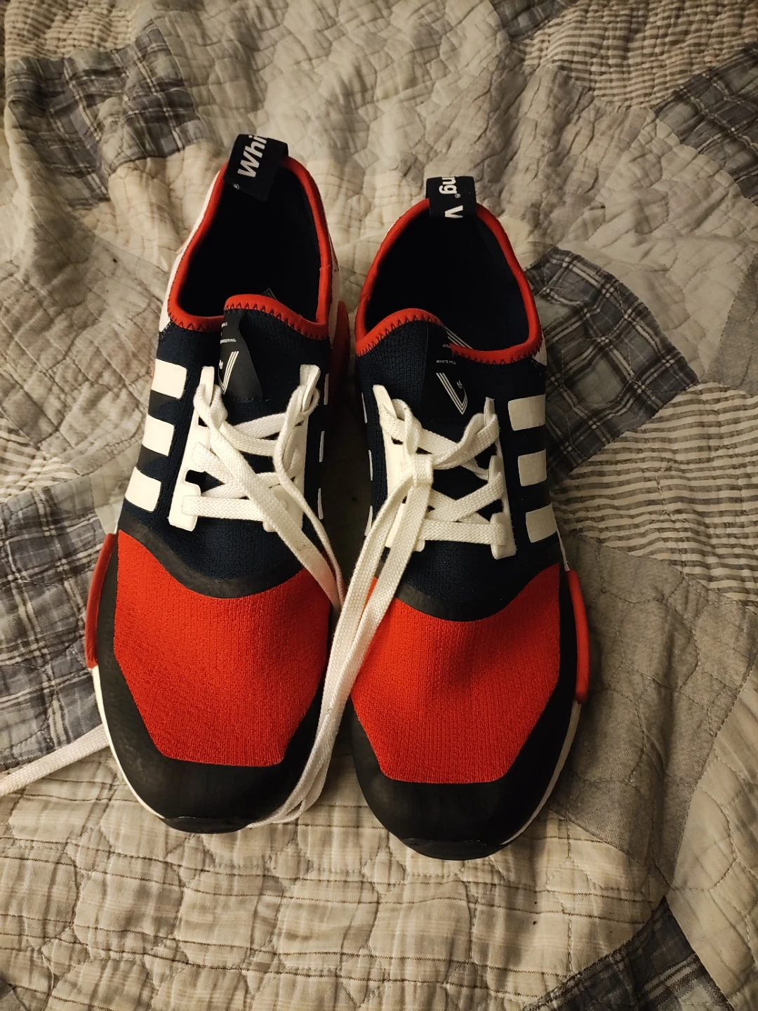 Adidas NMD R2 "White Mountaineering" Red Blue White Sneakers - photo 4