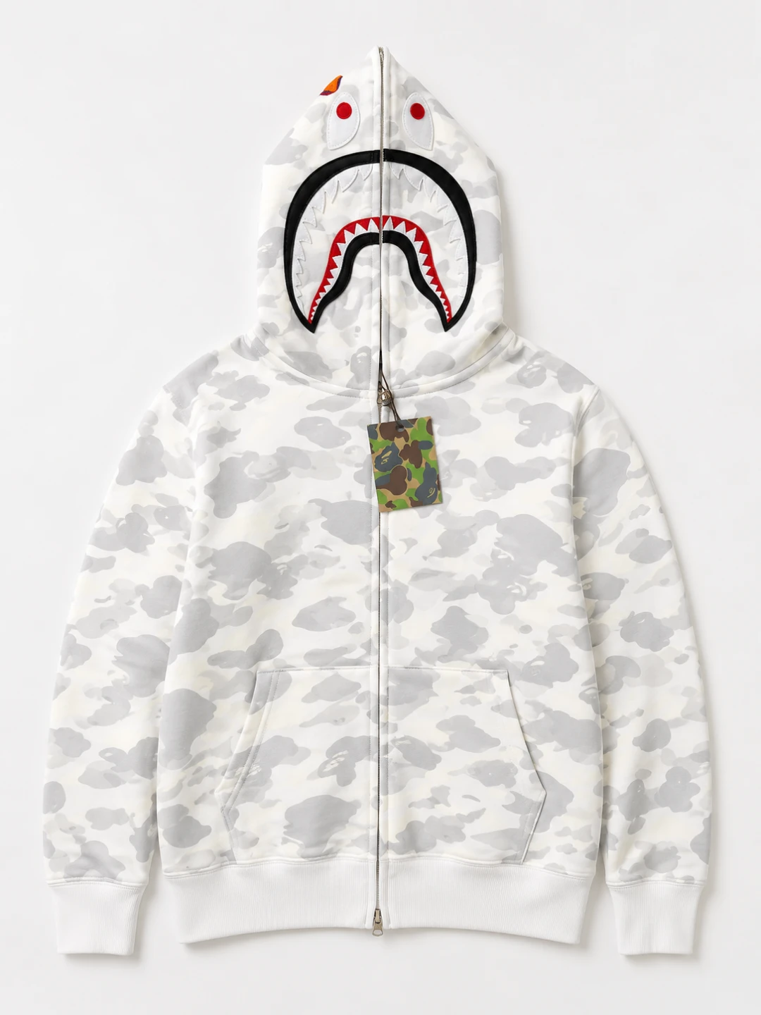 A Bathing Ape Shark Hoodie White Camo