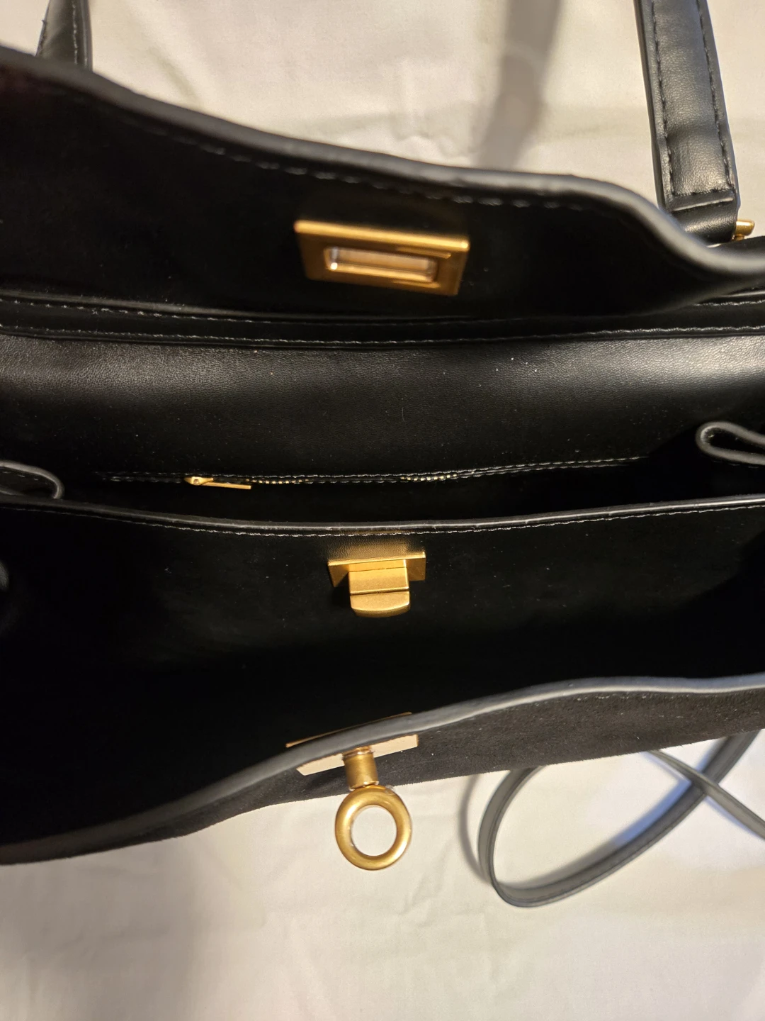 Verano Hill Black Suede Handbag