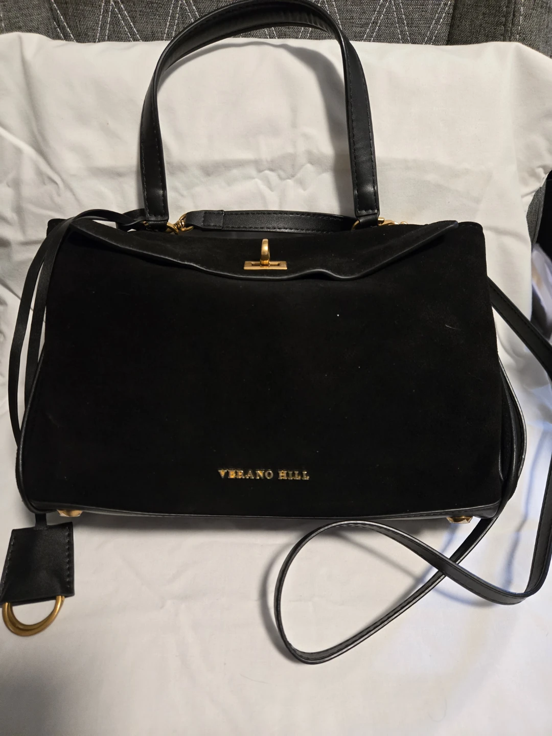 Verano Hill Black Suede Handbag - photo 3