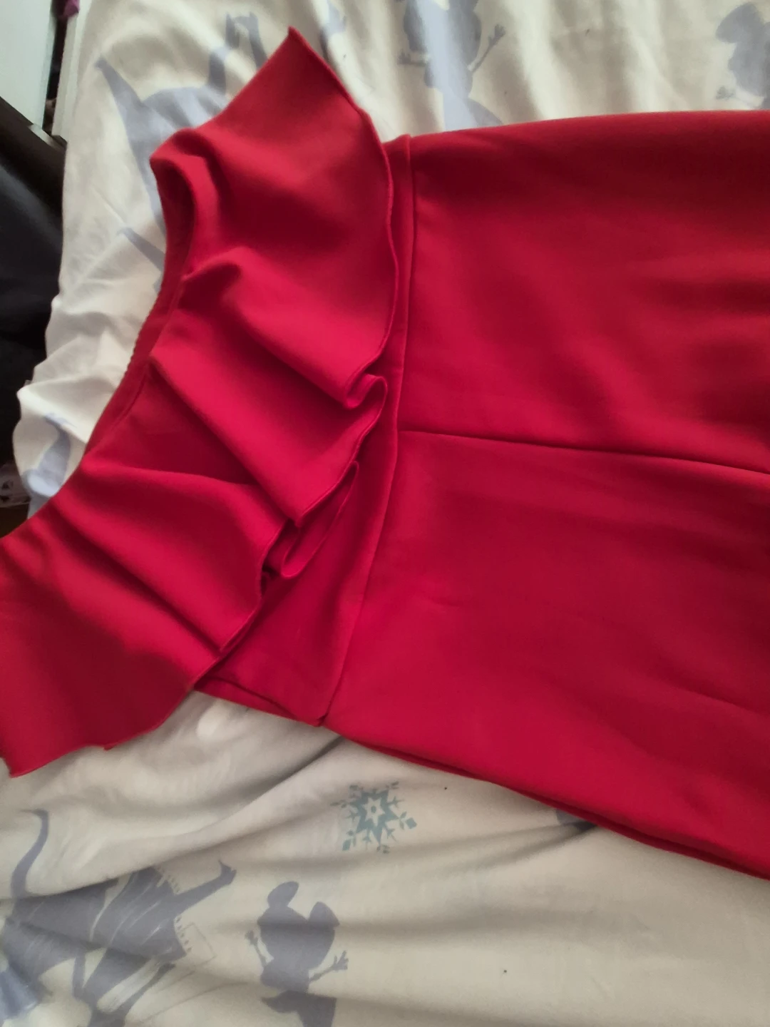 Red Ruffle Wide Leg Jumpsuit - photo 2