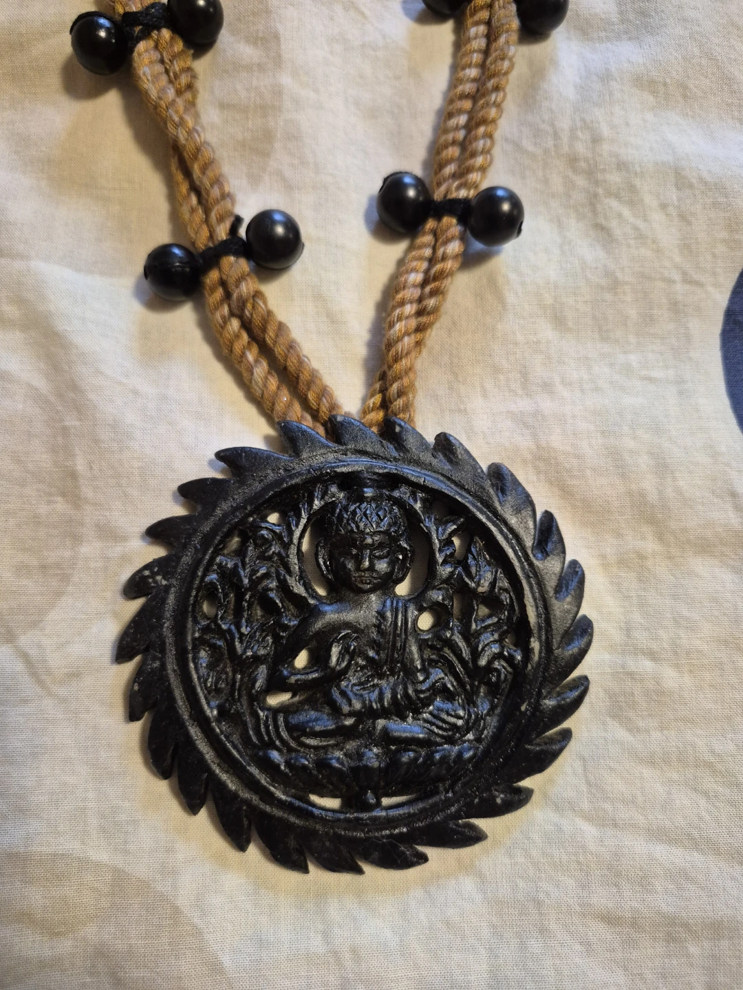 Indian Vintage Rope Necklace with Buddha Pendant - photo 3