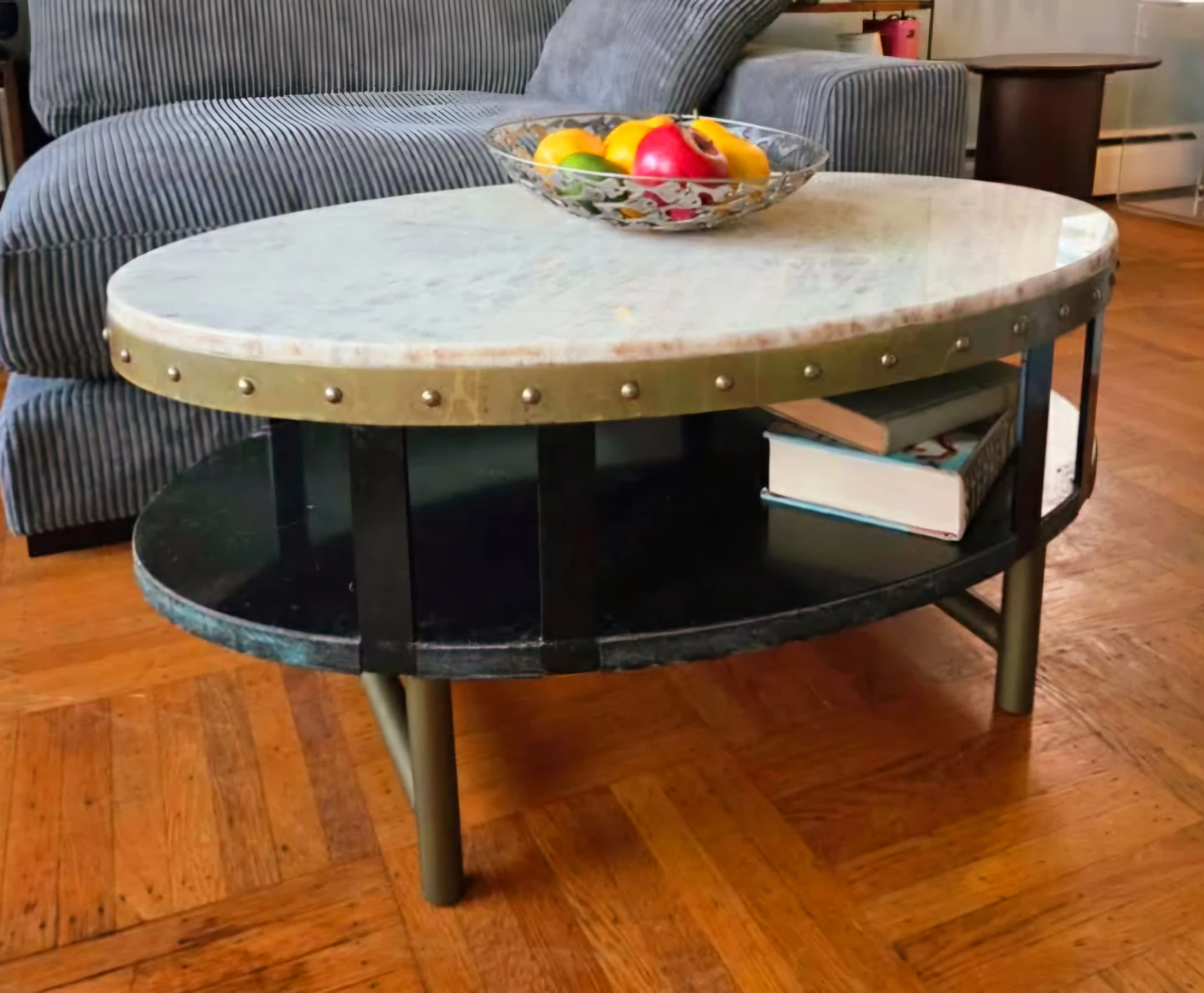 Solid Tiger Quart Top Two Tier Oval Coffee Table - photo 2