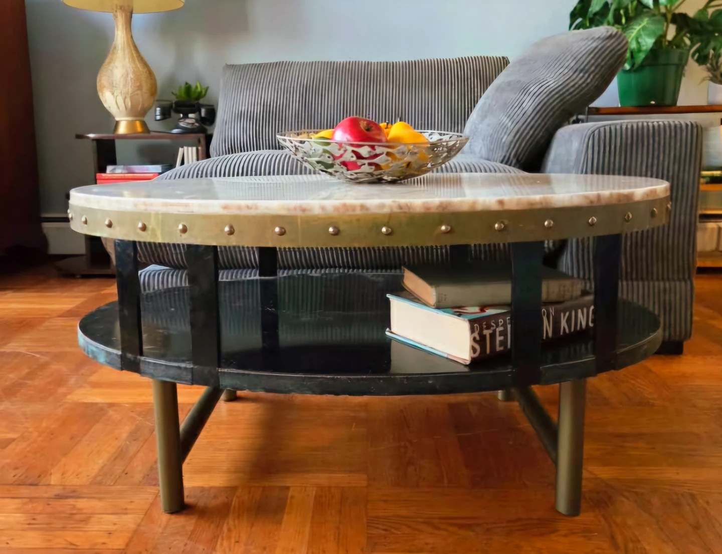 Solid Tiger Quart Top Two Tier Oval Coffee Table - photo 3
