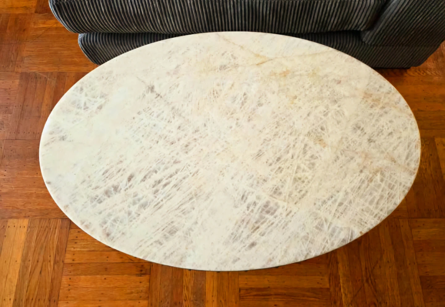 Solid Tiger Quart Top Two Tier Oval Coffee Table - photo 4