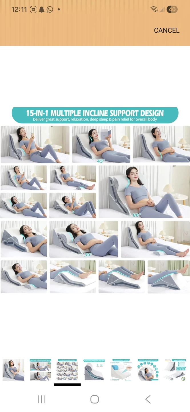 White 3 Piece Wedge Pillow Set - photo 5