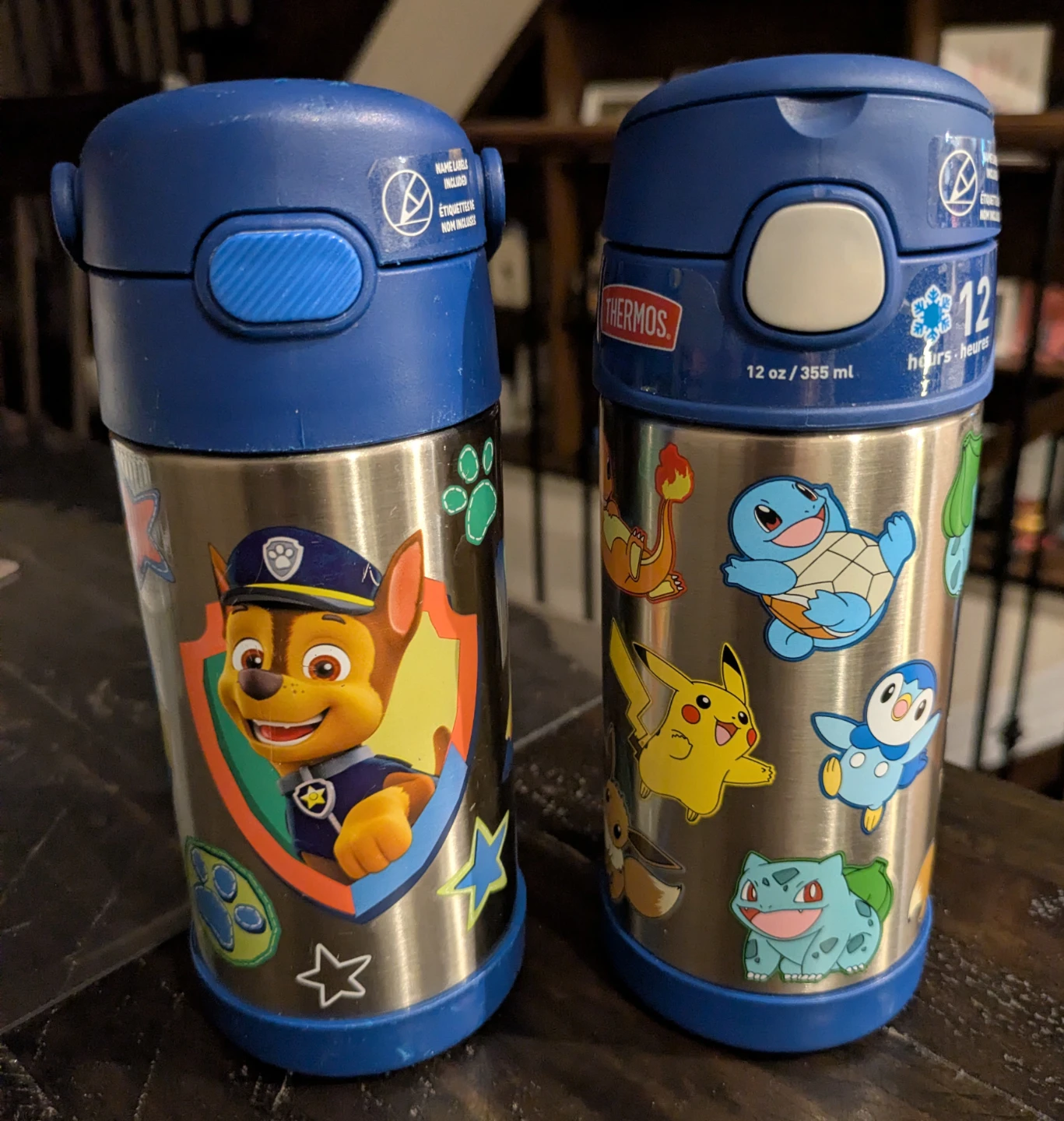 Thermos funtainer 12 OZ - Pokémon (NEW) and Paw Patrol (EUC)