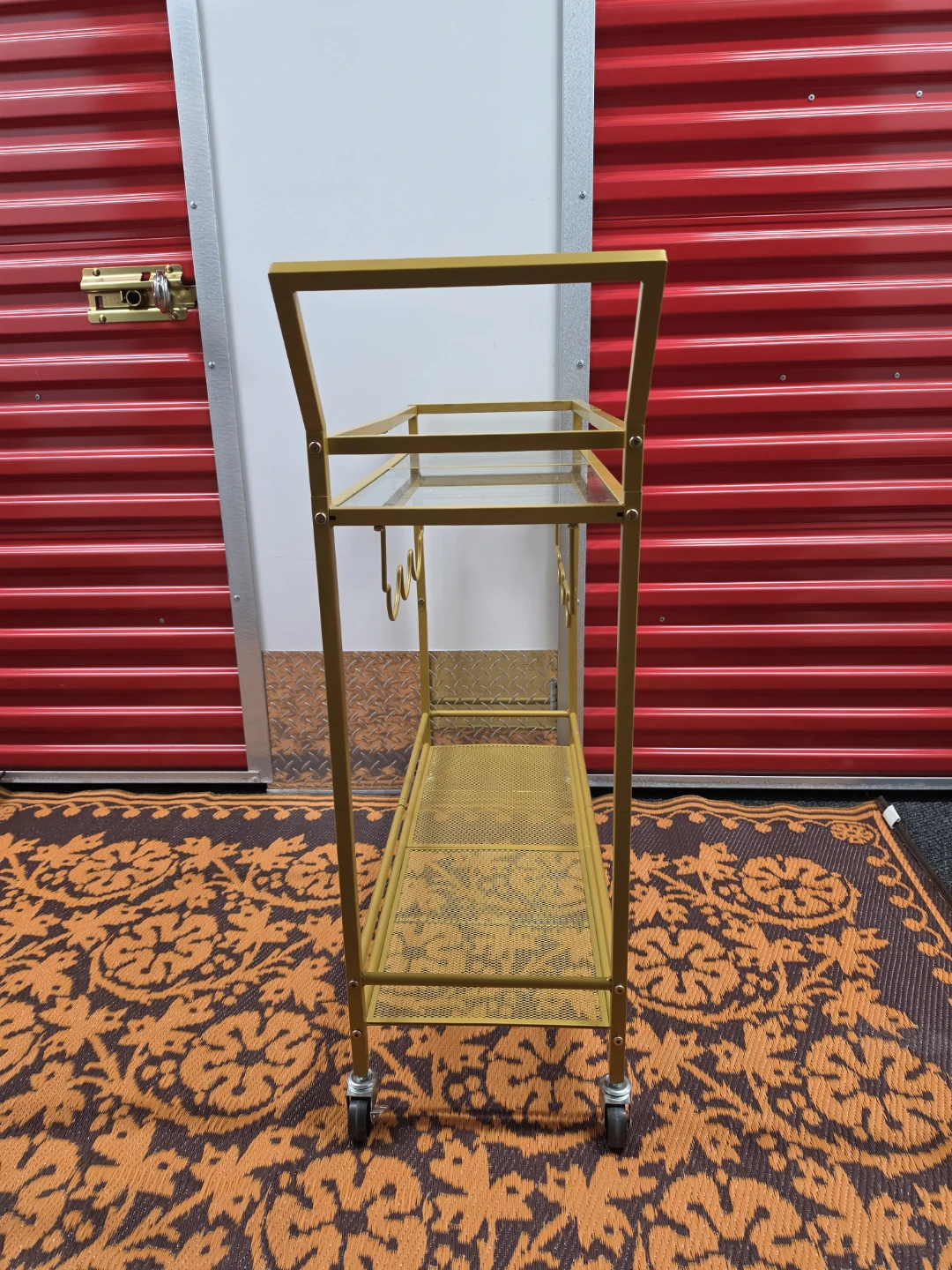 Gold Bar Cart with Glass Top - photo 5