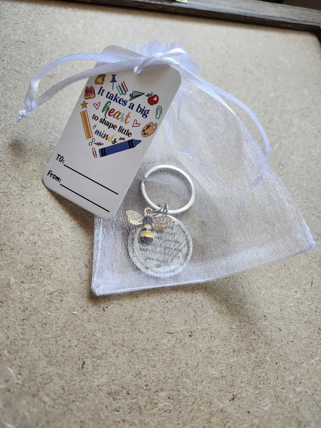 Teacher's Inscription Bee Charm Keychain - $6 Each - photo 3