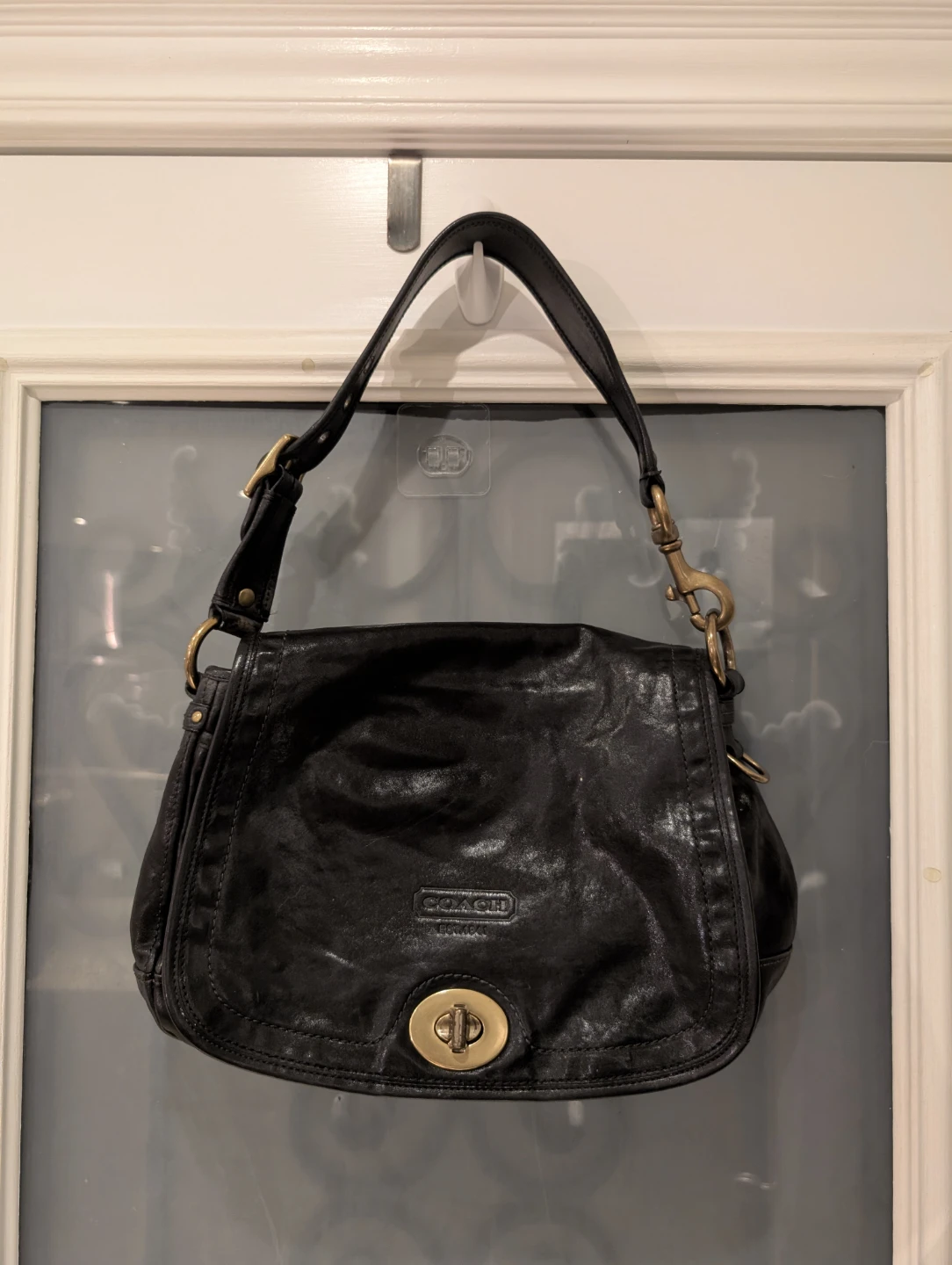 Coach Black Leather Shoulder Bag
