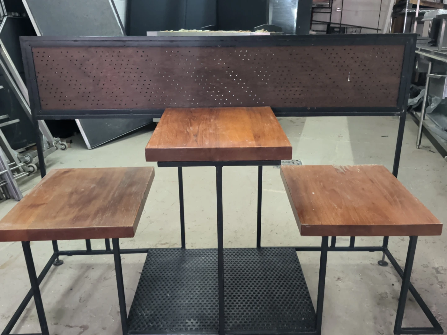 Wood/Steel frame patio booth set