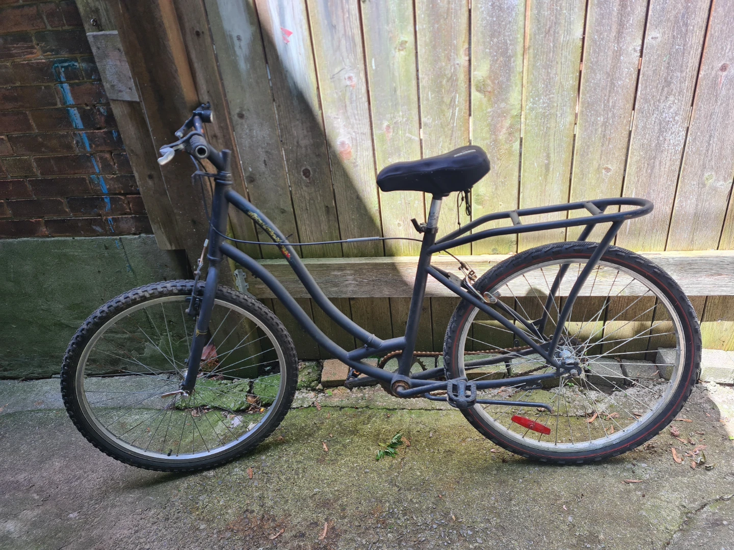 Blue Cruiser Bike with Rear Rack