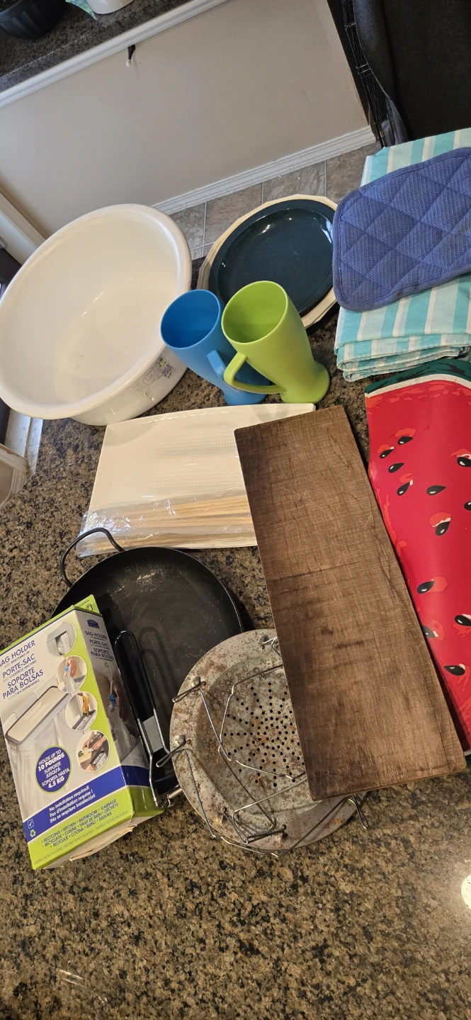 Assorted Camping Items and Bag Holder