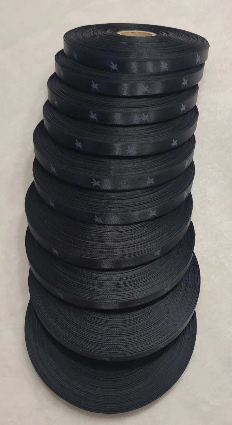 Black Satin Ribbon with Logo ⚽ - photo 2