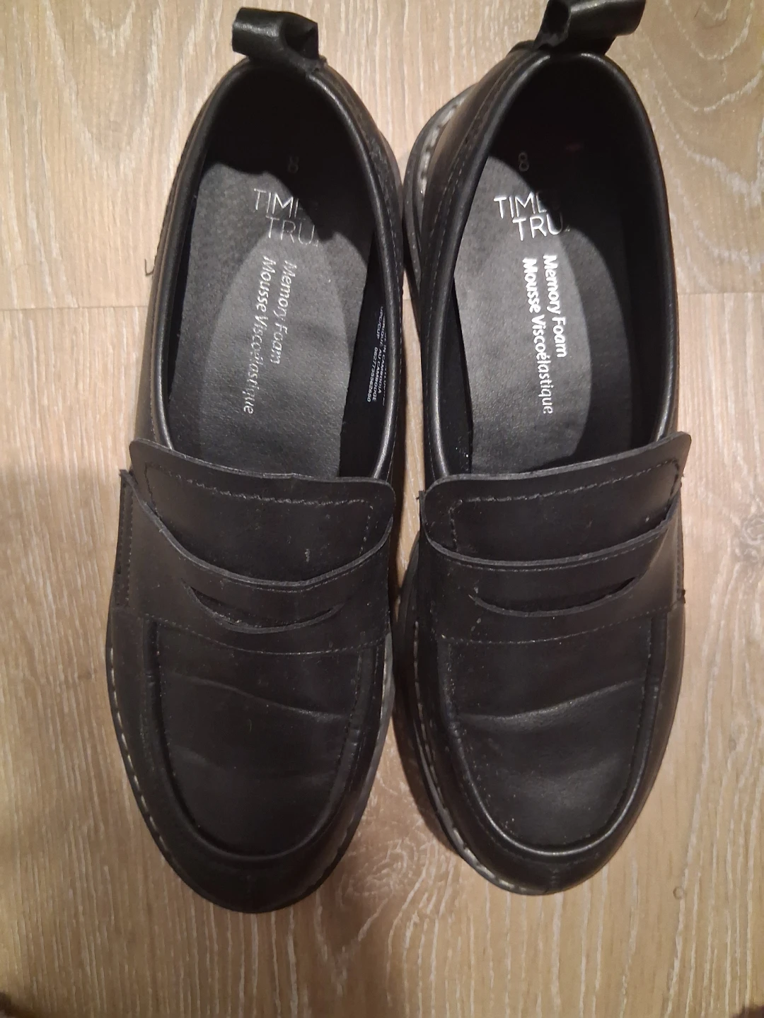 Time and Tru Black Loafers Size 8