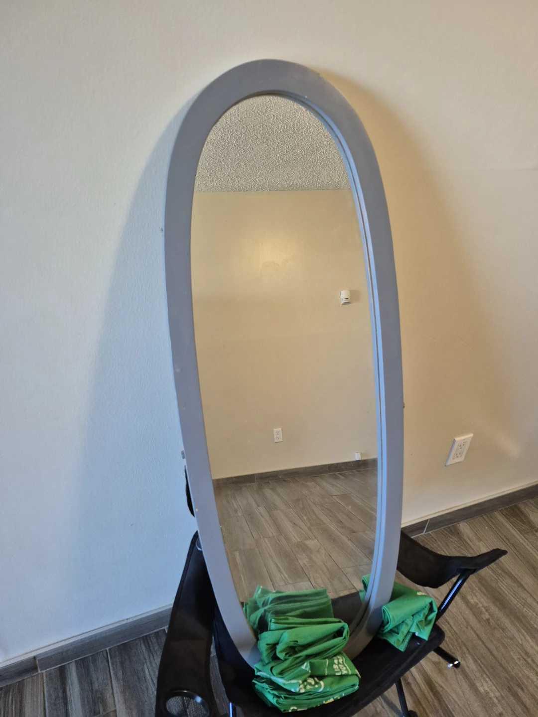 Grey Arched Full Length Mirror