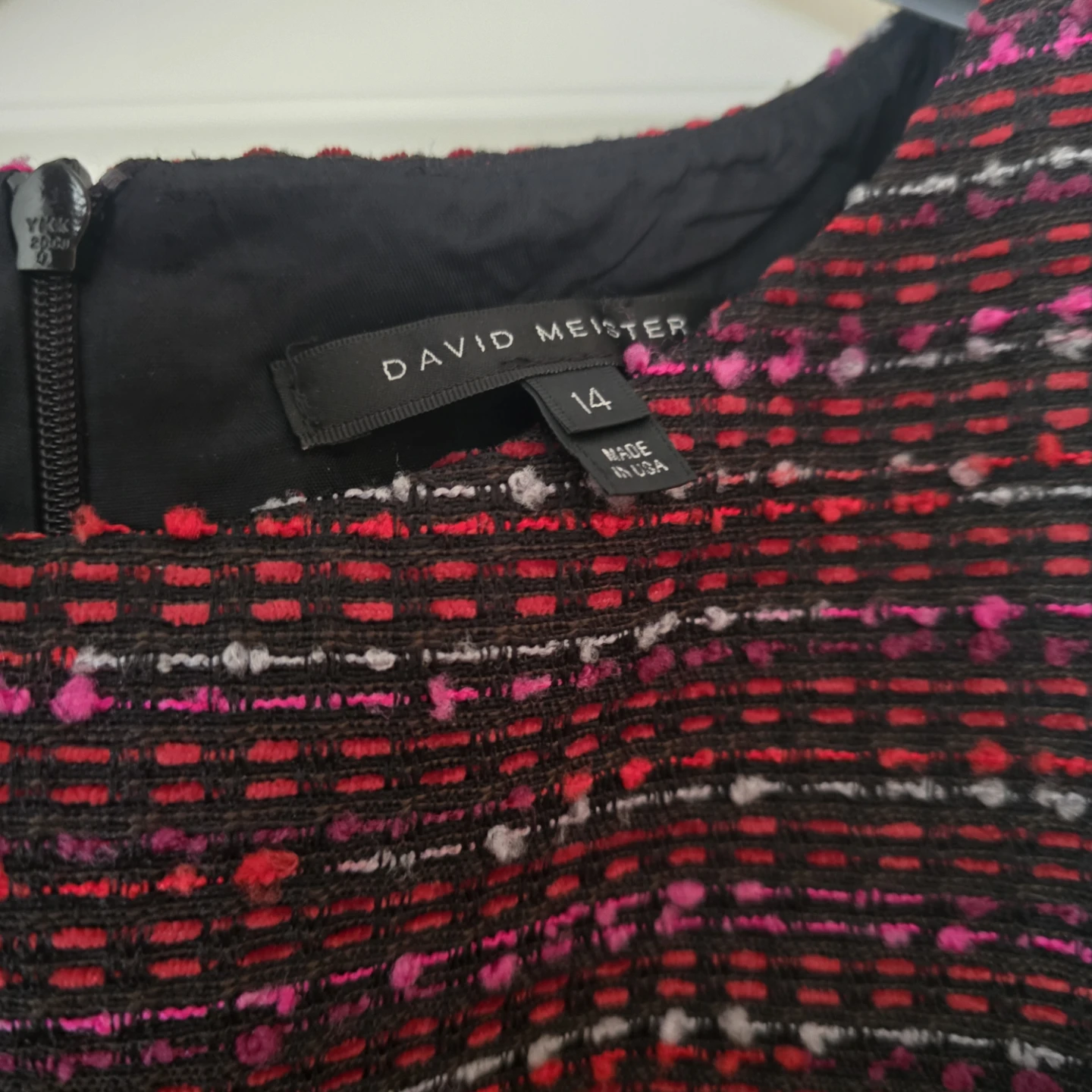 David Meister Sleeveless Tweed Dress Size 14 - photo 2