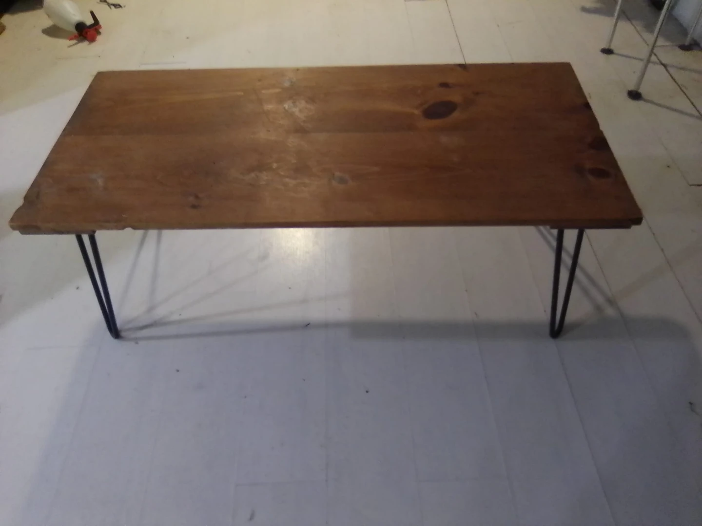Wooden Coffee Table with Metal Legs