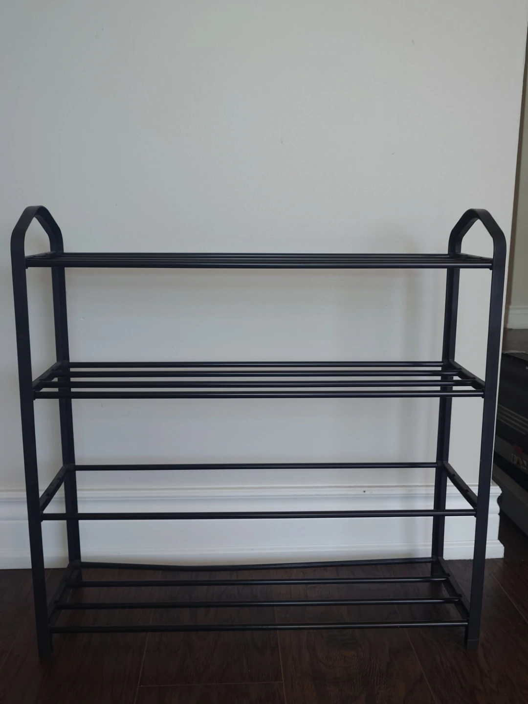 4-Tier Black Metal Shoe Rack Organizer