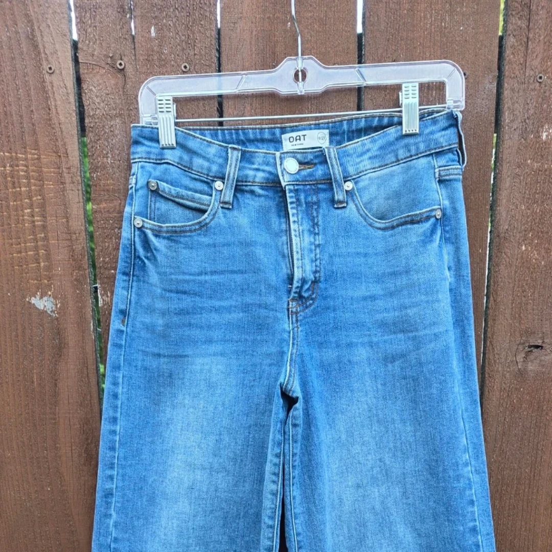 OAT New York Women's Wide Leg Cropped Jeans Size 4/27