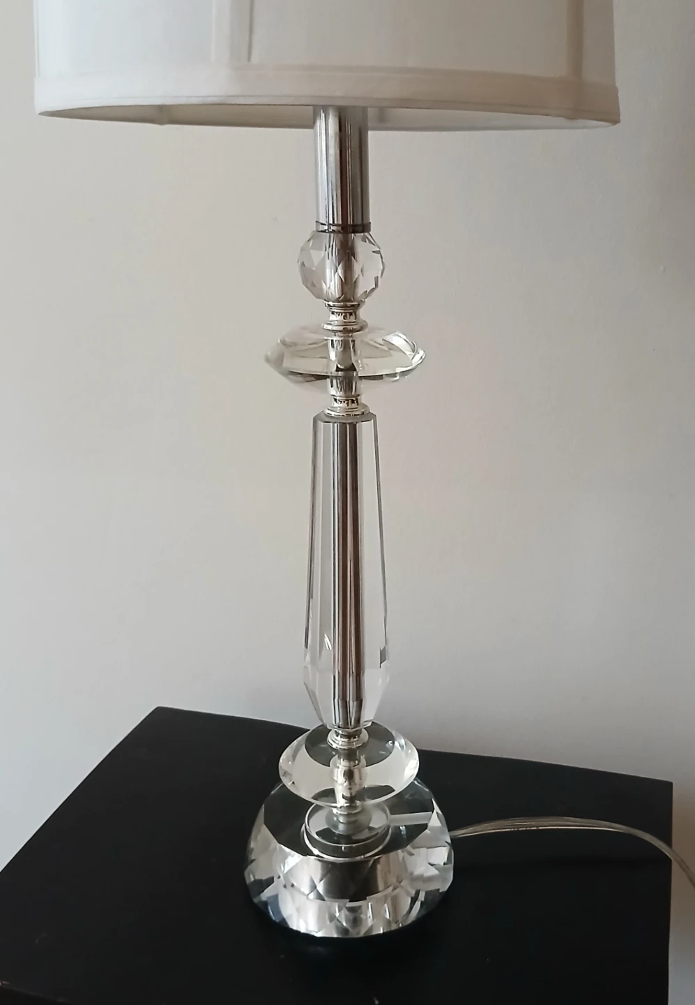 Crystal Accent Table Lamp with White Shade - photo 2