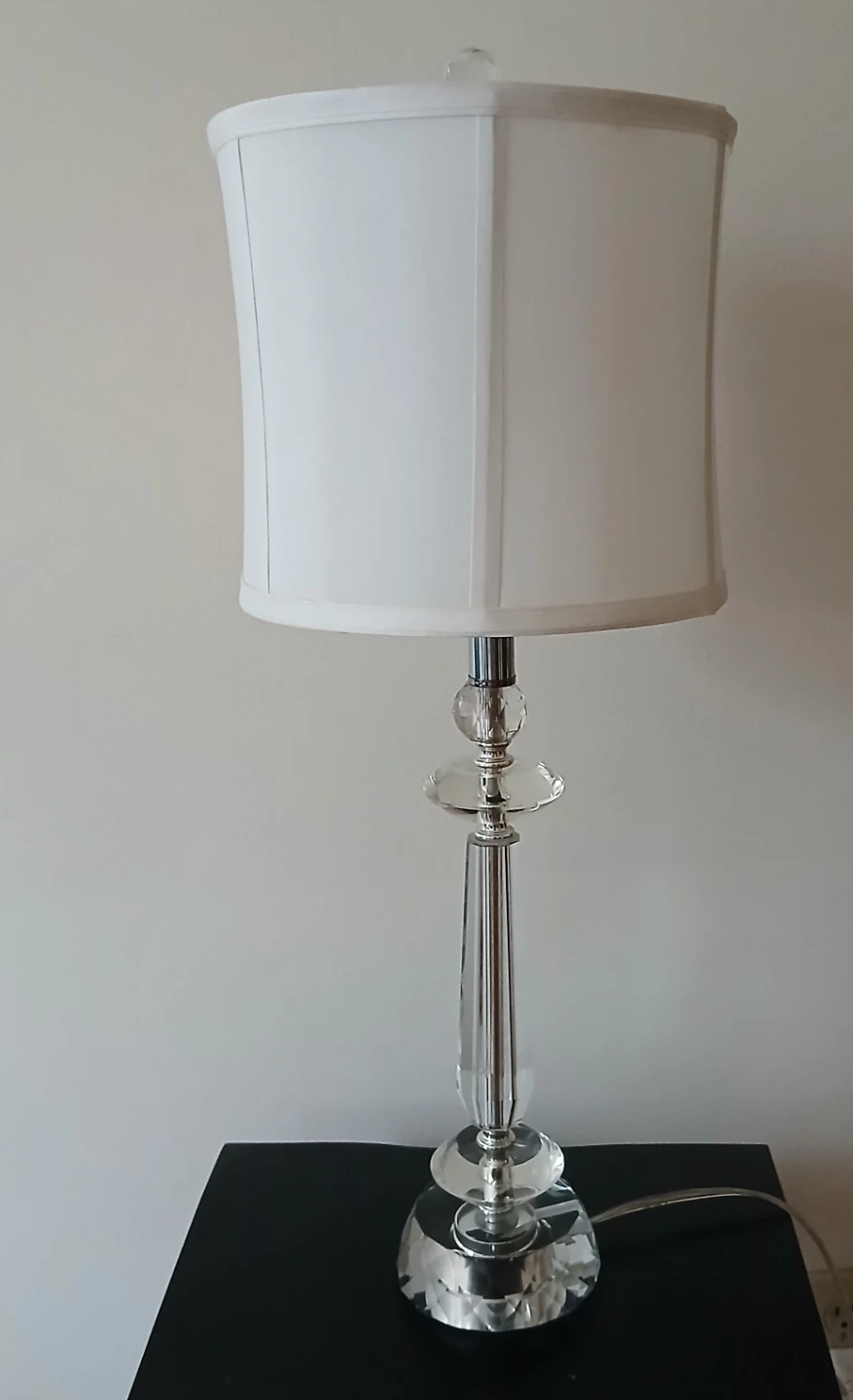 Crystal Accent Table Lamp with White Shade - photo 3