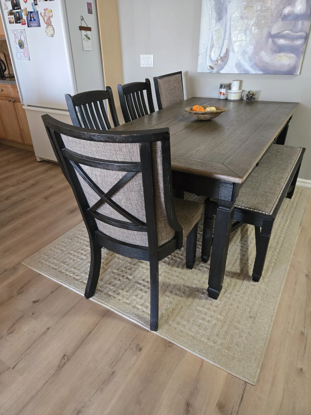 Dining Table Set with Chairs and Bench - photo 2