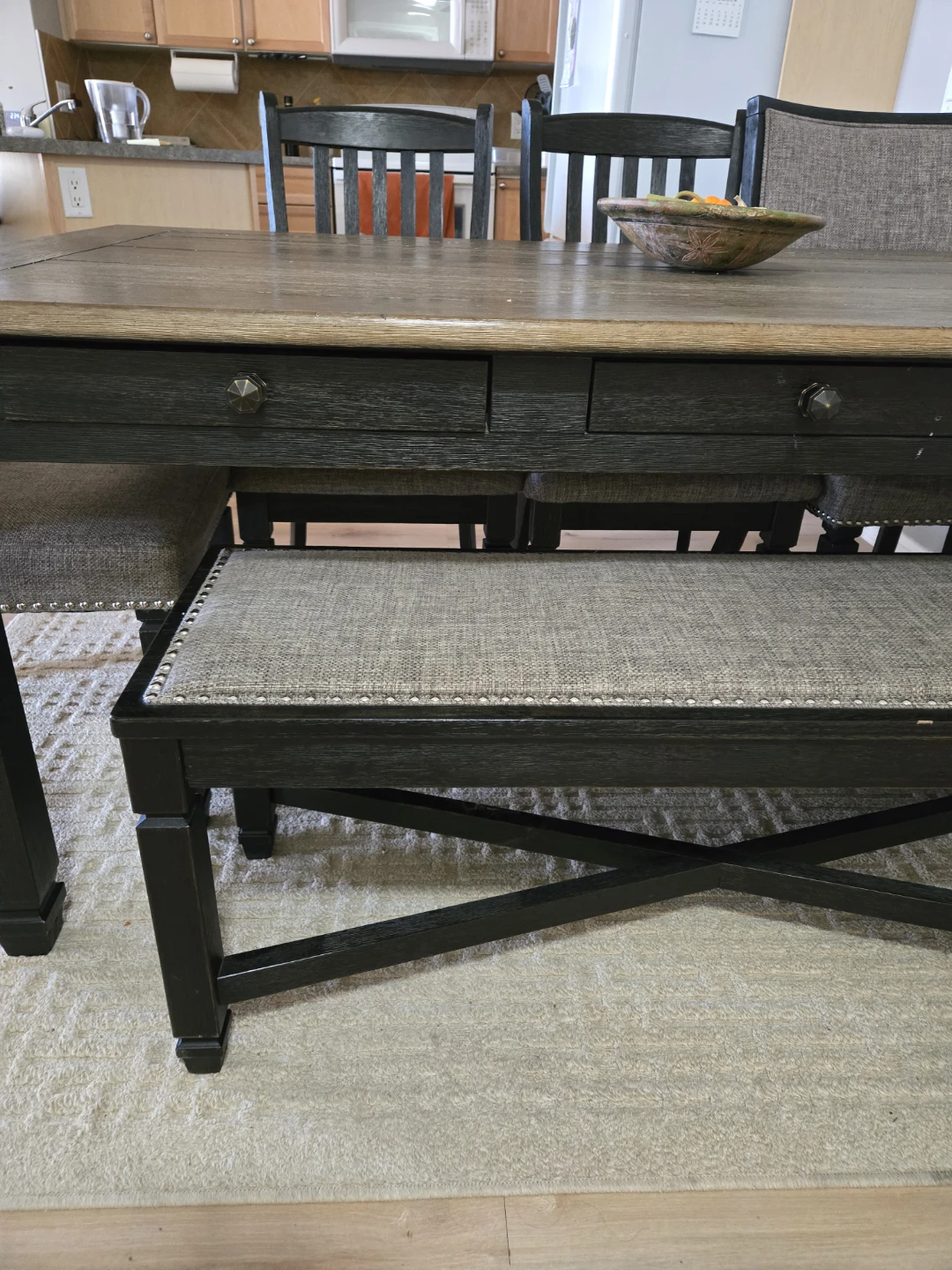 Dining Table Set with Chairs and Bench - photo 3