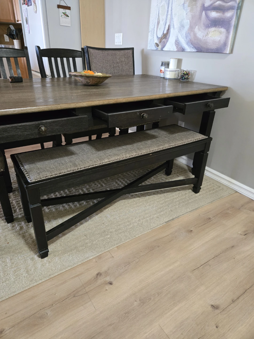 Dining Table Set with Chairs and Bench - photo 5