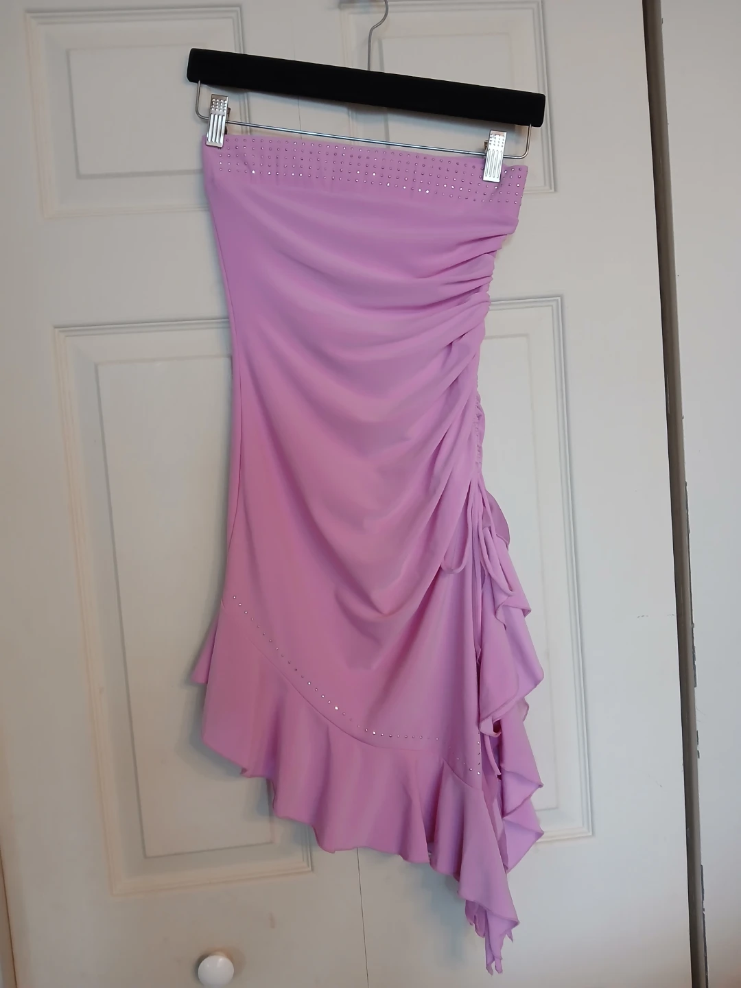 Light pink Y2K ruffle asymmetric mini dress, size small S