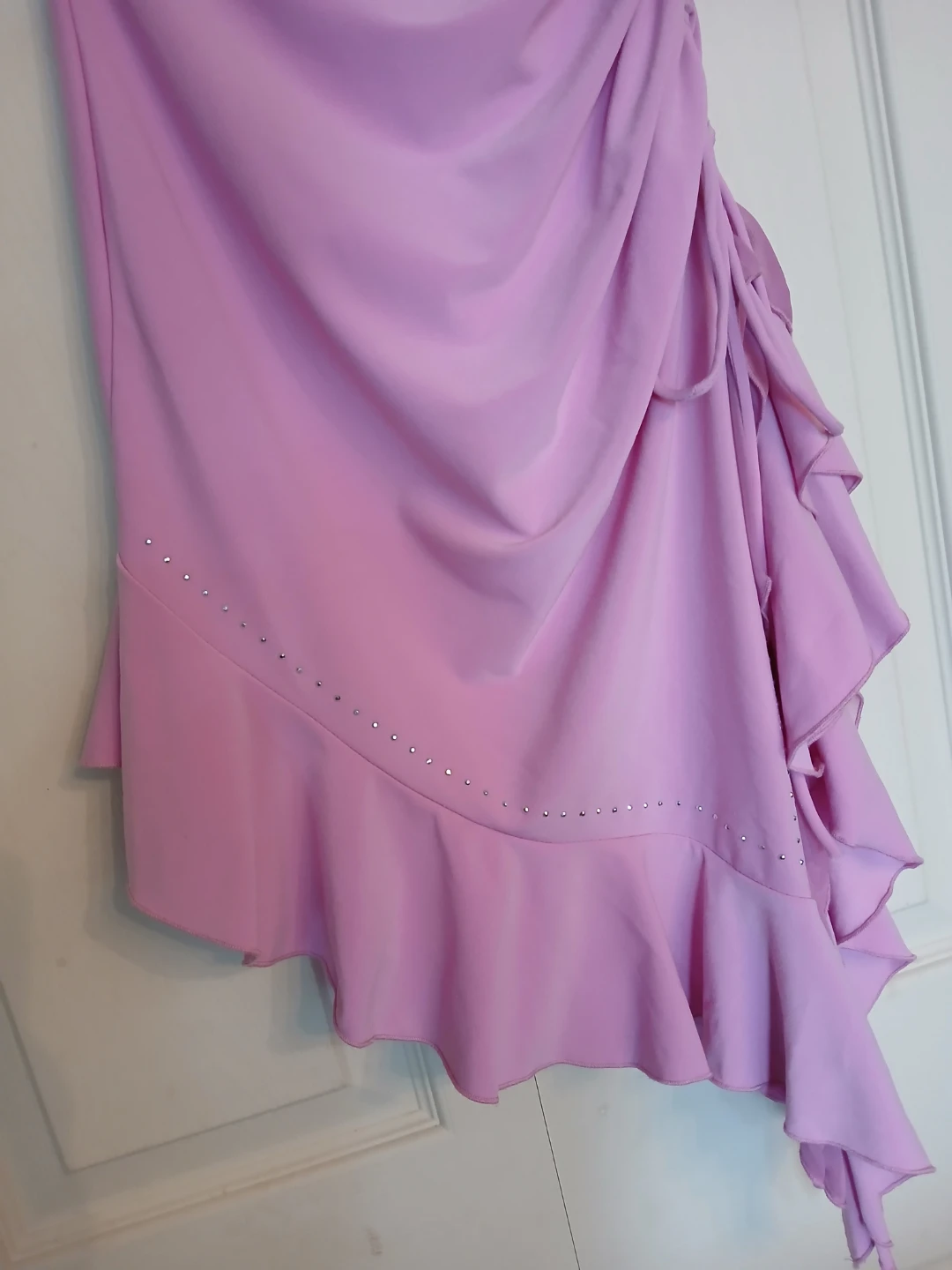 Light pink Y2K ruffle asymmetric mini dress, size small S - photo 3