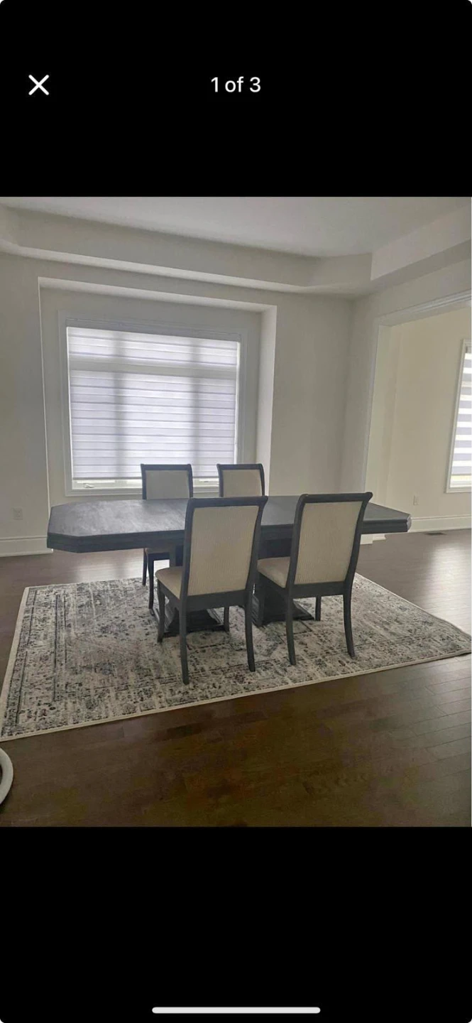 Dark Wood Dining Table with Chairs