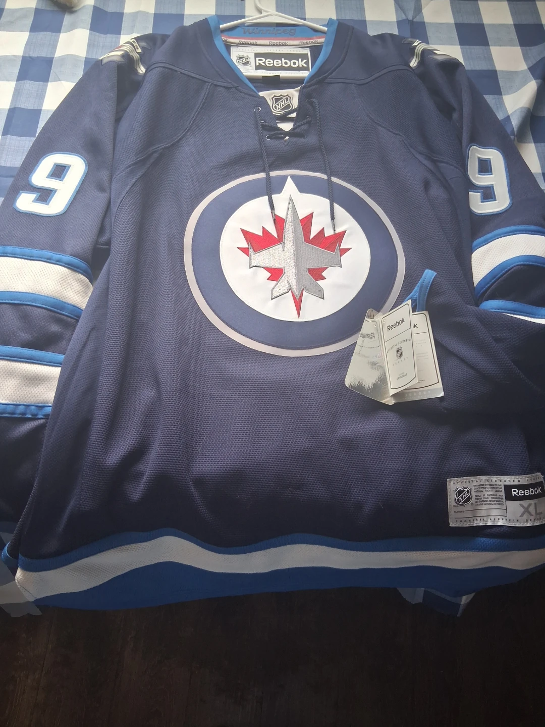 Reebok Winnipeg Jets Evander Kane #9 Signed Hockey Jersey XL