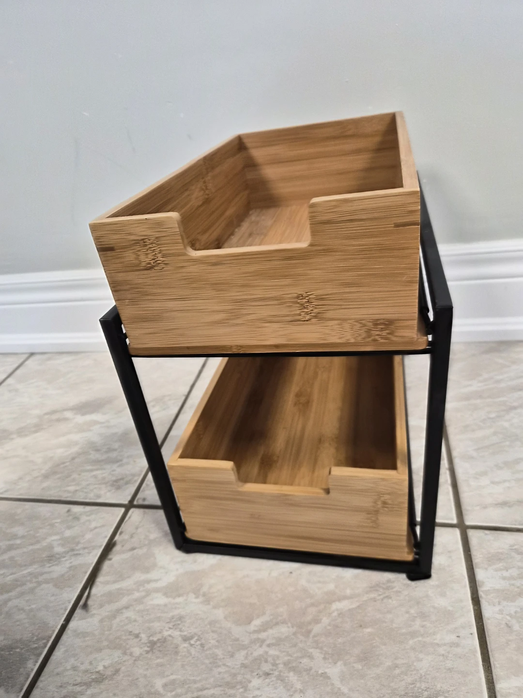 Bamboo Two-Tier Storage Organizer