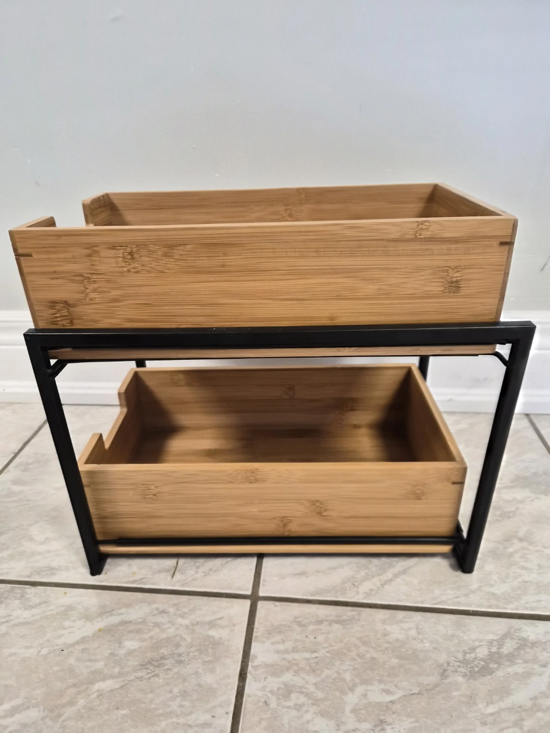 Bamboo Two-Tier Storage Organizer - photo 2