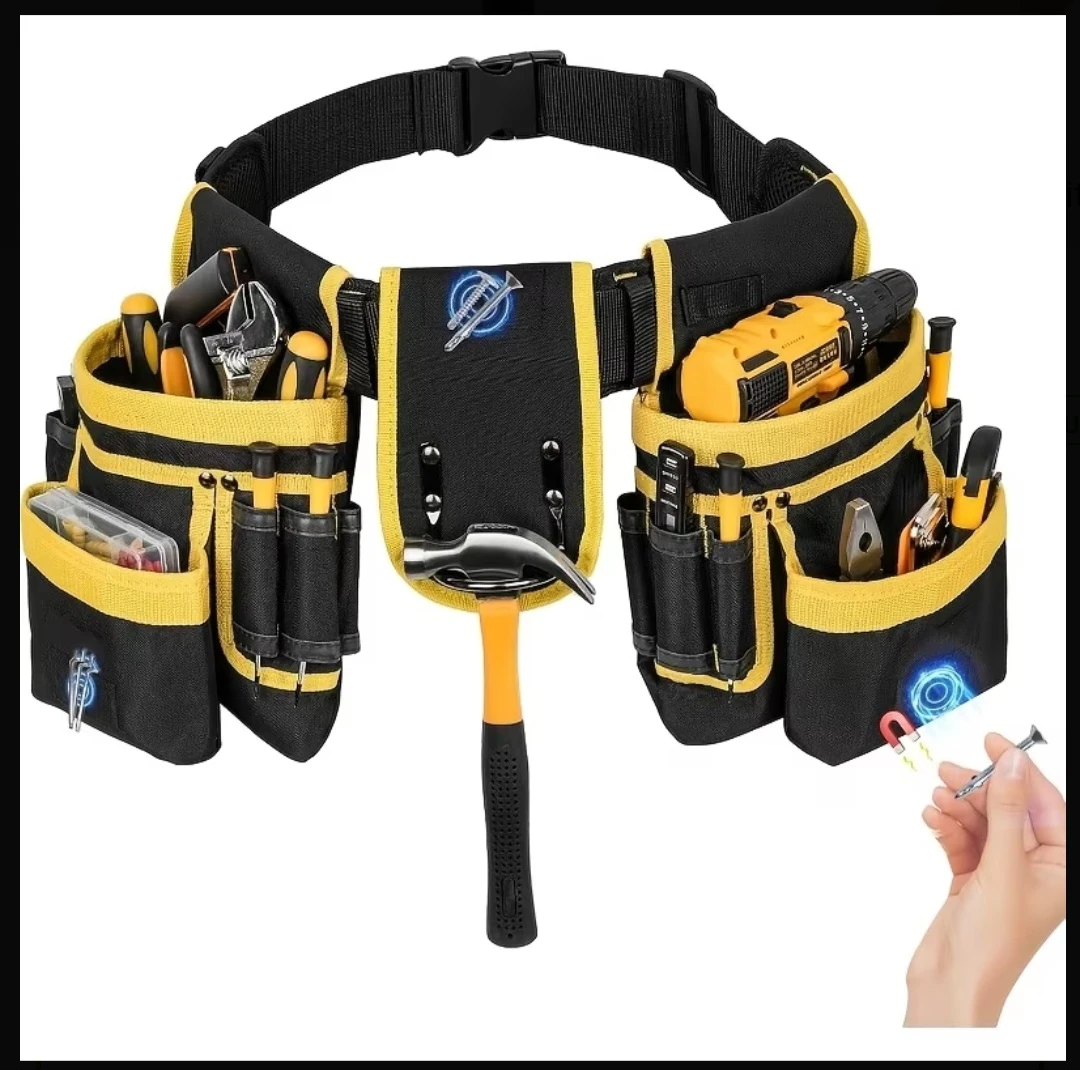 Tool Belt with Hammer Holder and Drill Holster