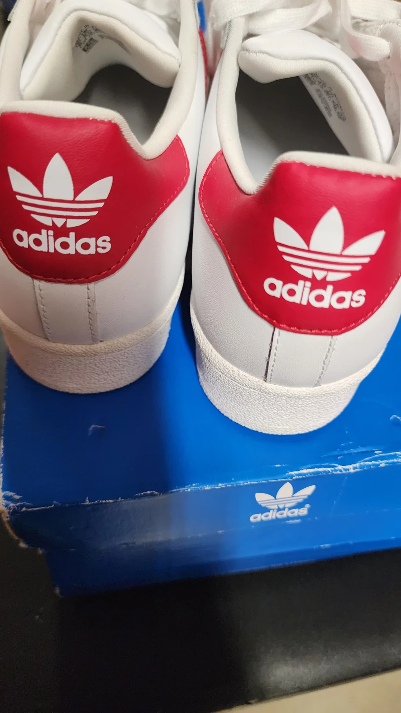 Adidas Superstar J Shoes White Red Size 6 - photo 3