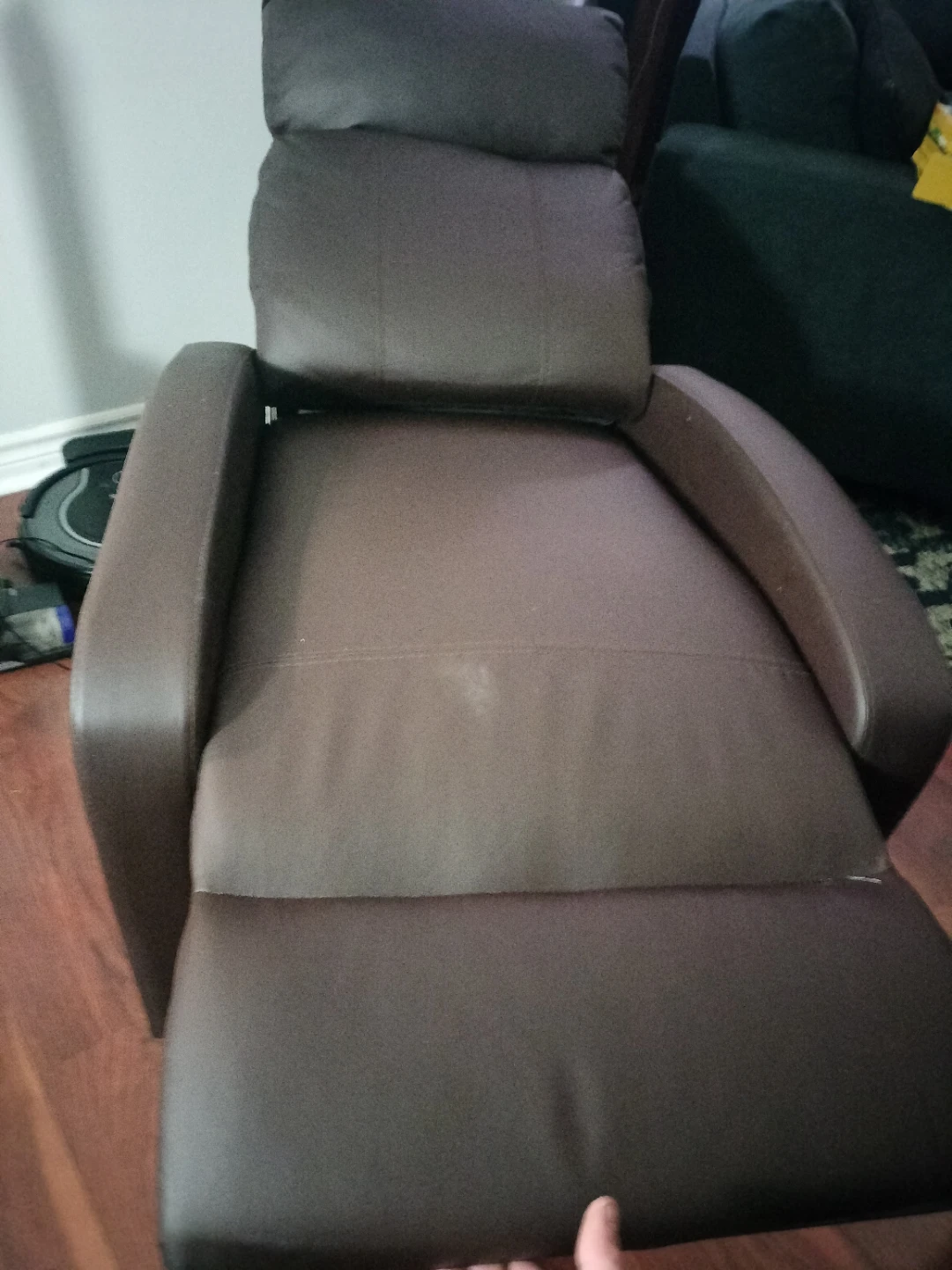 Brown Faux Leather Recliner with Remote massage features - photo 2