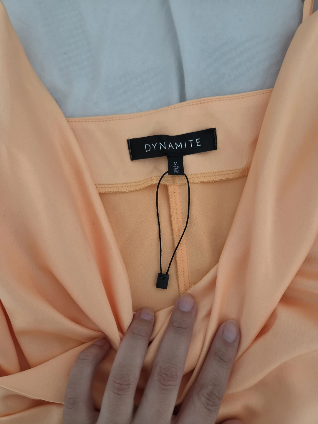 Dynamite Orange Ruched Slip Dress - Size M - photo 2