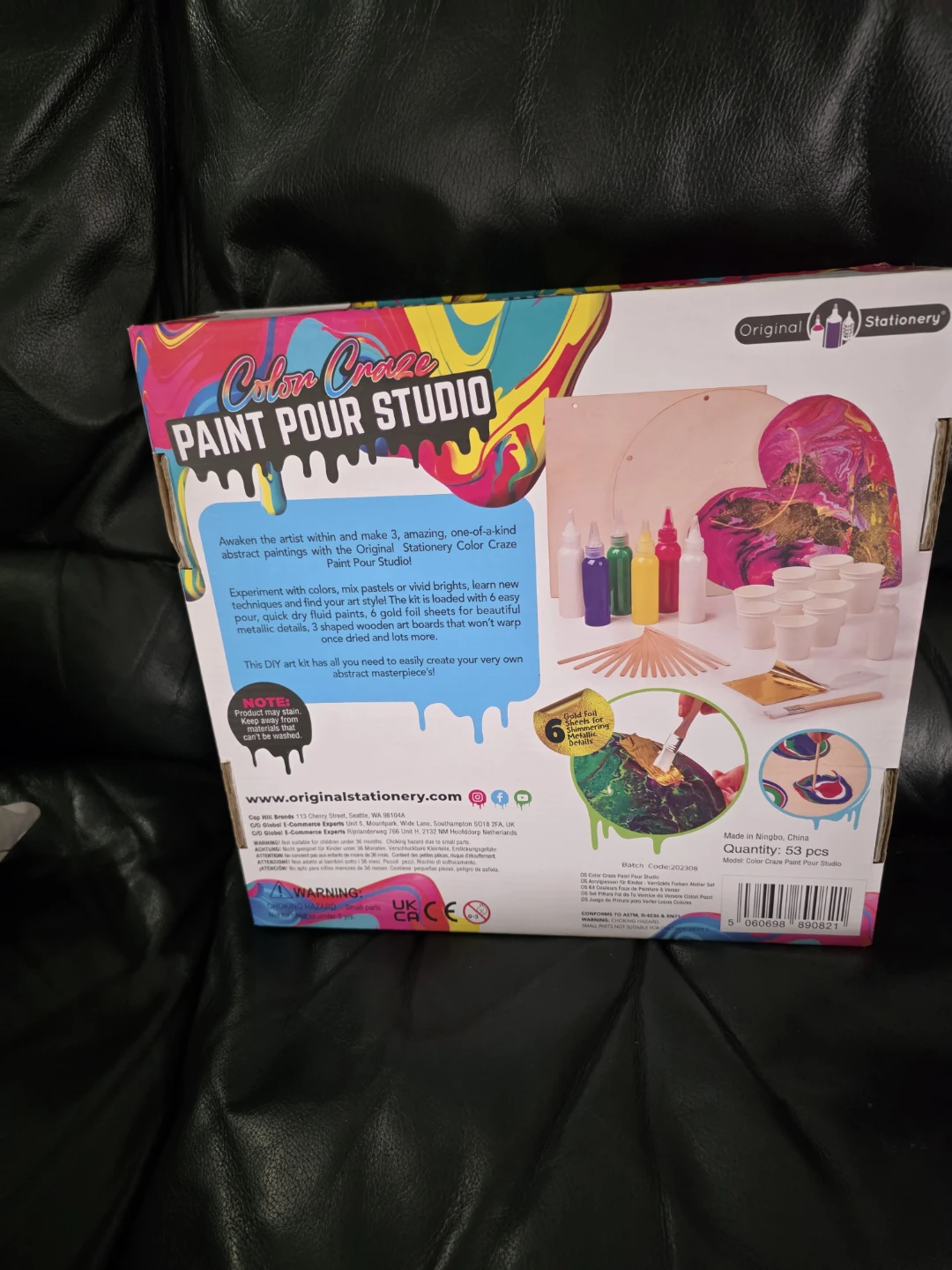 Original Stationery Color Craze Paint Pour Studio