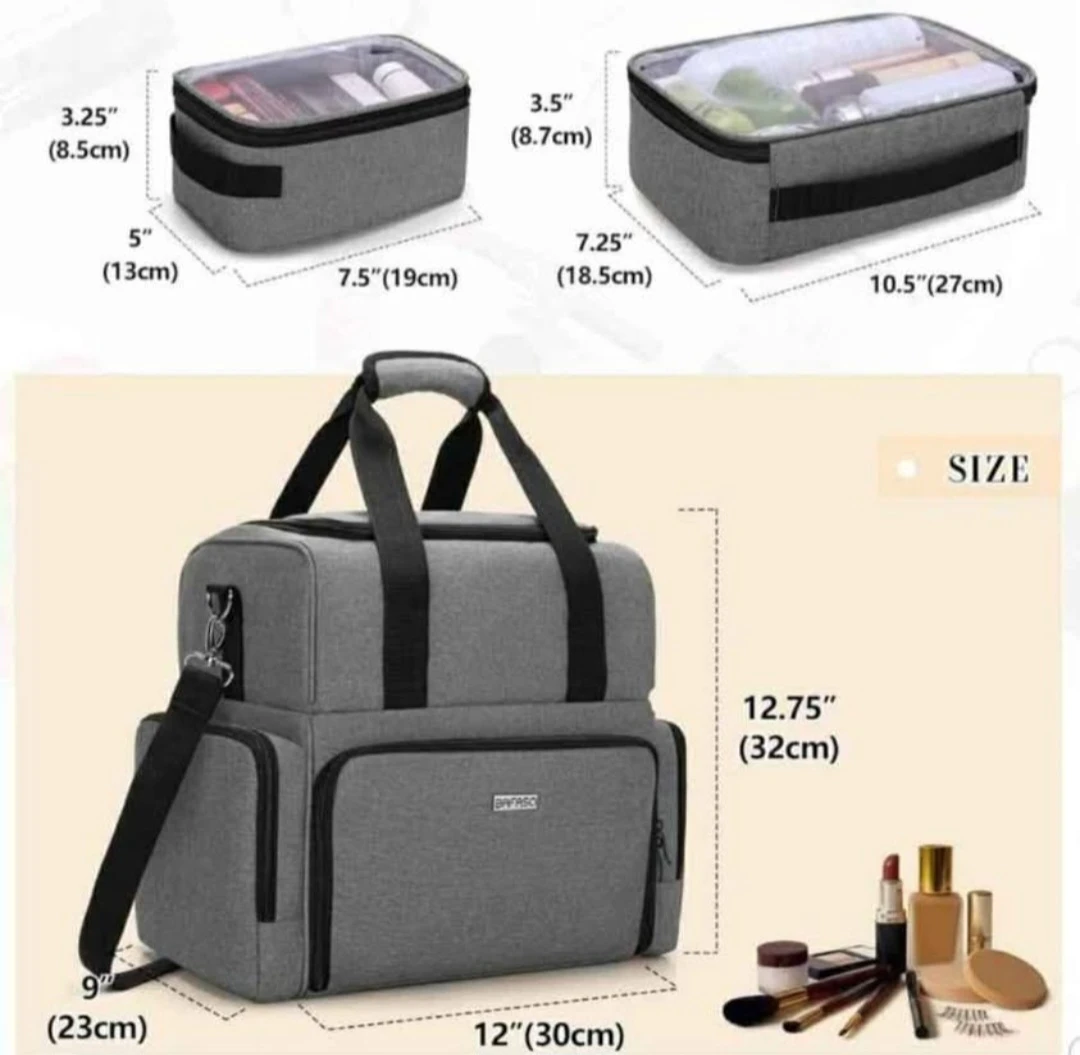 BAFASO 2 Layers Travel Makeup Bag with ... - photo 5