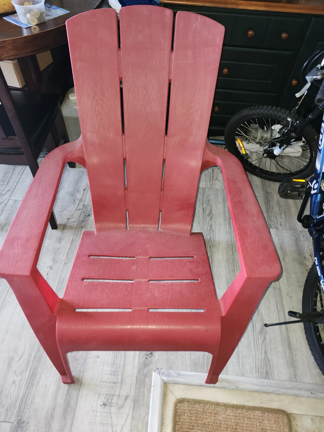 Red Plastic Adirondack Chair